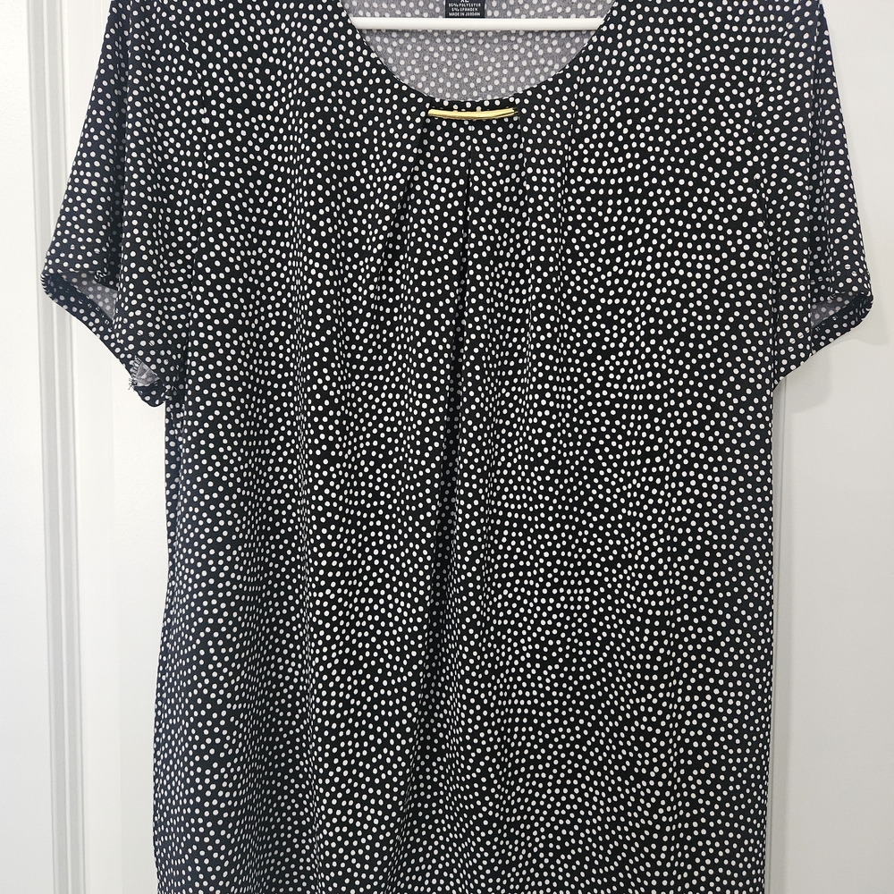Liz Claiborne Black and White Polka Dot Blouse